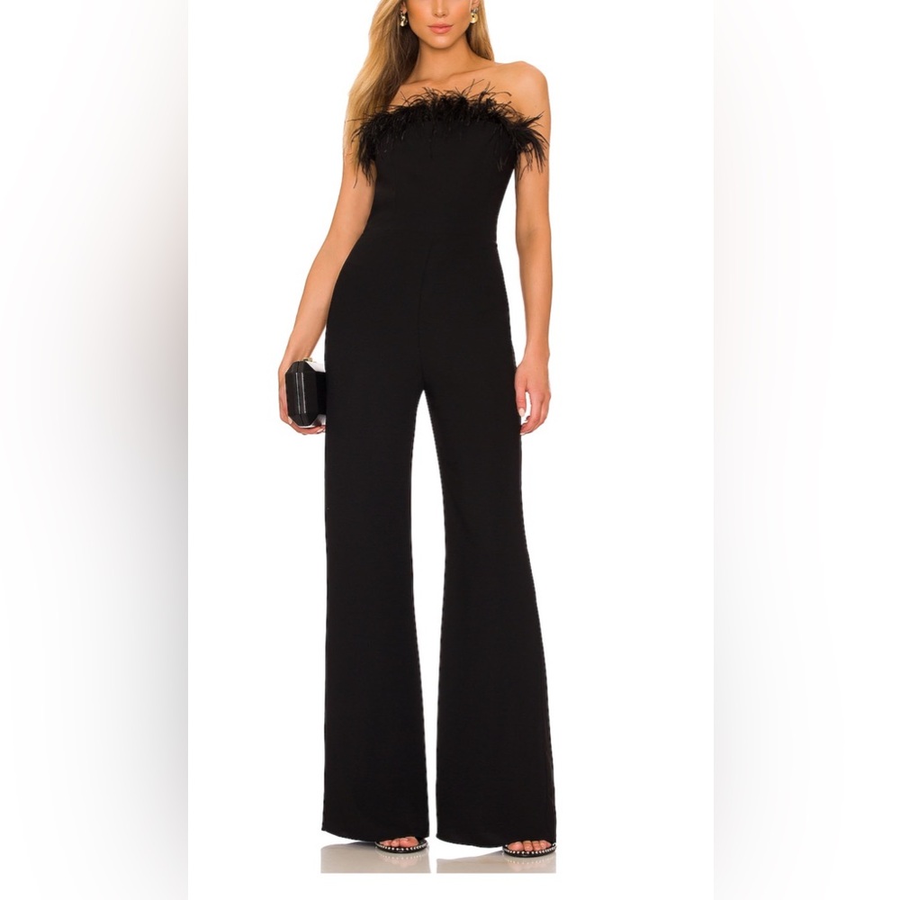 Amanda Uprichard Black Strapless Jumpsuit